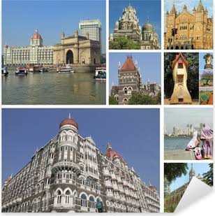 Sticker monuments of Mumbai ( formerly Bombay ) city, India - PIXERS.NET.AU