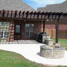 We custom build patio covers, pergolas, summer kitchens, fire features, water features and anything else that can be dreamt up. Outdoor Living Kitchen With Firepit Erigiestudio