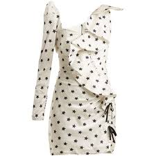 Black And White Self Portrait Dress Self Portrait Star Print Ruffle Trimmed Dress 475 Liked On Polyvore Featuring Dresses Self Portrait Dress White Long Sleeve Dress Long Sleeve Ruffle Dress