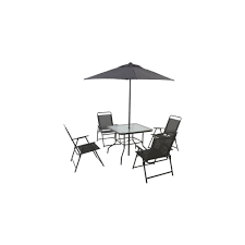 Parasol bases can be delivered across europe. Quebec Steel 4 Seater Garden Furniture Set Black