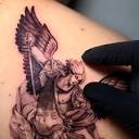 AJ 🇰🇷 LA tattoo | saint michael the archangel for my dad ...