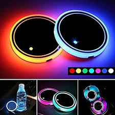 Amazon Com Led Car Cup Holder Lights 7 Colors Changing Usb Charging Mat Waterproof Cup Pad Led Interior Atmosphere Lamp In 2020 Car Accessories Car Cup Holder Car Led