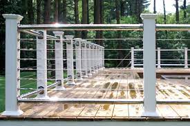 This old house general contractor tom silva installs a cable railing on a deck in greenwich village, new york. Deck Skirting As Well As Black Baluster Barrier These Components Are Available In Satin Black Show Metal Deck Railing Cable Railing Deck Deck Railing Design
