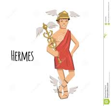 Hermes Un Dieu Du Grec Ancien Des Chaussees Des Voyageurs Des Negociants Et Des Voleurs Messager Des Dieux Mythologie Vecteur Mythologie Hermes Dieu Dieux