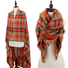 Spend this time at home to refresh your home decor style! Stylesilove Stylesilove Women S Plaid Blanket Shawl Scarf 5 Colors Beige And Orange Walmart Com Walmart Com