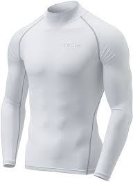 Tesla Drst Tm Yut32 Wht_3x Large Mens Thermal Wintergear Compression Baselayer Mock Long Sleeve Shirt Yut32