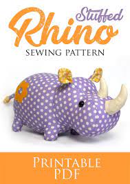Grab This Adorable Little Rhino Plush Toy Animal Sewing Pattern From Etsy H Sewing Projects For Beginners Beginner Sewing Projects Easy Animal Sewing Patterns