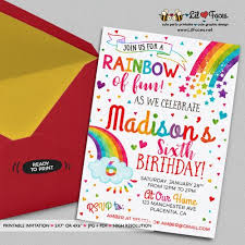 Birthday Party Invitation Card With Photo Colorful Rainbow Birthday Party Invitations Diy Rainbow Printable Invite Rainbow Birthday Invitation Rainbow Party Invitation Watercolors Rainbow Birthday Invitations Rainbow Party Invitations Rainbow Birthday Party