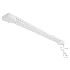 Commercial Electric 3 Ft 2 Light 45 Watt White Integrated Utility Led Shop Light Shop 3x2 840 Hd The Home Depot Led Shop Lights Shop Lighting Commercial Electric