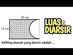 Gambar diatas keliling nya terdiri keliling persegi ditambah setengan lingkaran dan dikurangi juga oleh setengah lingkaran, dengan diameter dan sisi persegi yang sama, maka rumus kelilingnya menjadi. 100 Part 7 Keliling Daerah Yang Diarsir Soal Nomor 28 Youtube