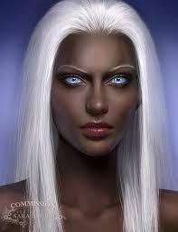 Black hair always looks stronger and healthier. Afro Black Woman And Fantasy Image Character Portraits White Hair Dark Skin Black Girl Art