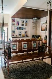 This Bench Swing Or Oonjal Is A Common Feature In Most Chennai Homes In Th Indian Living Rooms Farmhouse Living Room Furniture Contemporary Dining Furniture