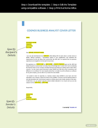 Free Cognos Business Analyst Cover Letter Template Word Doc Apple Mac Pages Google Docs Cover Letter Template Letter Template Word Cover Letter