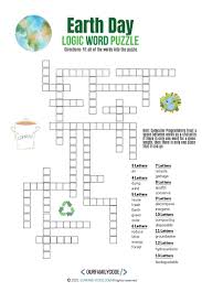 This crossword, eg (6) puzzle: Earth Day Vocabulary Activities For Kids Our Family Code