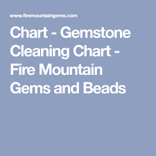 Chart Gemstone Cleaning Chart Fire Mountain Gems And