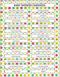 Nursery Rhyme Game Charades Moms Munchkins Baby Shower Charades Baby Shower Free Printable Baby Shower Games