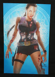 Angelina jolie poster, actress maleficent lara croft, free p+p, choose your size. Anthony S Comic Book Art For Sale Artwork Lara Croft Tomb Raider Angelina Jolie Zombie Poster Painted Art Signedby Artist Matt Busch