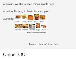 We did not find results for: Australia We Like To Keep Things Simple Here America Nothing In Australia Is Simple Australia Chips Chips Chips Chips Chips Biscuits Biscuits Biscuts Burger Prawn Are Aussie Dreams America Has Left The