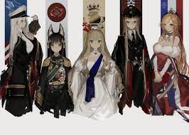 Anime Azur Lane Bismarck Azur Lane Enterprise Azur Lane Nagato Azur Lane Queen Elizabeth Azur Lane Richelie Ilustrasi Karakter Gambar Karakter Animasi