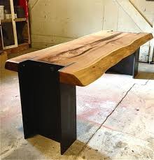 Gorgeous Industrial Natural Bench By Michelle De La Vega I Want A Kitchen Table Like This Http Michel Rustic Furniture Metal Furniture Industrial Furniture