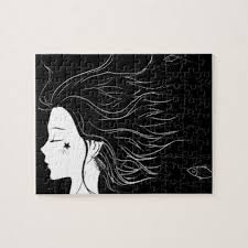 Black And White Puzzle Drawing Dreamer Jigsaw Puzzle Black And White Gifts Unique Special B W Style Puzzle Drawing Hardest Jigsaw Puzzle Sketch Design