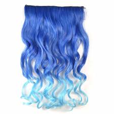 Indian hairstyles weave hairstyles straight hairstyles cool hairstyles light blue hair bright hair androgynous models androgyny let your hair down. Ombre Curl Blue To Light Blue Wavy Hair Extensions 50cm Women S Fashion Accessories On Carousell