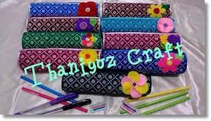 Tempat Pensil Dari Kain Flanel Motif Batik Tempat Pensil Kain Flanel Kain