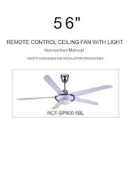Electronics & appliances > home & kitchen > fan. Rubine Rcf Sp900 5bl User Manual Manualzz
