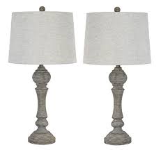 Add layers of light to your space with touches of modern farmhouse design. 32 Polyresin Table Lamps W Reclaimed Grey Finish Natural Woven Linen Shades Set Of 2 Farmhouse Goals