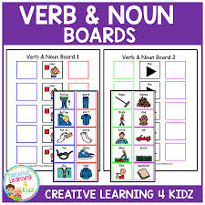 Verb Noun Sentence Boards Digital Download