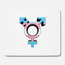 The guy standing with transgender, male and female gender symbols drawn on asphalt road. Transgender Symbol Transgender Flagge Trans Farben Mousepad Spreadshirt