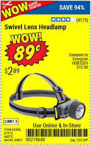 Hft Swivel Lens Led Headlamp For 0 89 In 2020 Harbor Freight Tools Harbor Freight Coupon Headlamp