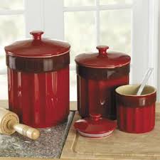 We use cookies to ensure you get the best possible experience. Chefs Stoneware Kitchen Canister Set 3 Pieces Chefscatalog Com Stoneware Canister Set Kitchen Canister Sets Kitchen Canisters