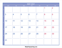Check spelling or type a new query. Printable Calendar May 2021 Whatisthedatetoday Com