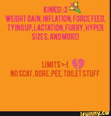 WEIGHT GAIN, INFLATION, FORCEFEED, TYINGUP, LACTATION, FURRY, HYPER SIZES,  AND MORE! LIMITS>( NO SCAT, GORE, PEE, TOILET STUFF - iFunny Brazil