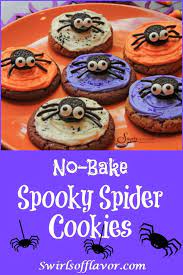 No Bake Spooky Spider Cookies Recipe Homemade Recipes Dessert Spider Cookies Homemade Cookies