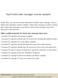 Free collection 55 sales manager resume objective 2019. Top 8 Hotel Sales Manager Resume Samples