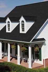A real colonial, house of the seven gables. Duration Shingle By Owen S Corning Color Is Black Onyx Farmhouse Exterior Atlanta By Intown Roofing
