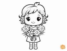 coloring page for children girl