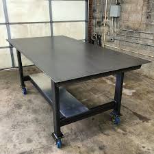 All Done So Much Nicer Having Some Good Surfaces Like This Around The Shop Welding Table Diy Welding Table Metal Work Table