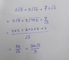 27/7 = 27/7 if the numerator is greater than or equal to the denominator of a fraction, then it is called an improper fraction. Simplify 3 3 2 27 7 3 Brainly In