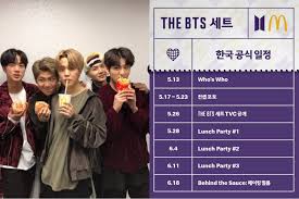Of course, it's all paying off already. Mcdonald S Releases Bts Meal Launch Party Schedule It Feels Like A Bts Comeback Swahili Seven