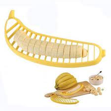 Dull stainless steel blades keep hands and fingers safe during use perfect for use directly over bowl or plate; Amazon Com Banana Slicer Perfect For Fruit Salads Generic Handle Plastic Banana Fruit Slicer Cutter Chopper Kitchen Dining