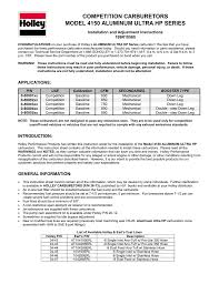 Competition Carburetors Model 4150 Aluminum Ultra Hp Series