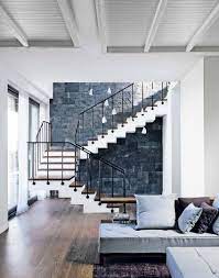 Open Plan Living Room With Floating Staircase The Room Edit Stairs In Living Room Staircase Design Open Plan Living Room
