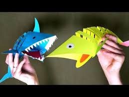 Moving Paper Shark Fish Paper Crafts For Kids Youtube Fish Paper Craft Paper Crafts For Kids Crafts For Kids