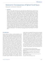 Pdf Autonomic Consequences Of Spinal Cord Injury