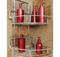Strong Shower Caddy 2 Tier Bathroom Corner Shelf Organizer Polished Chrome  - No Drilling