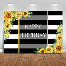 Discount99.us has been visited by 1m+ users in the past month Amazon Com Mocsicka Sunflower Birthday Backdrop Black And White Stripes Photography Background 7x5ft Vinyl Sunflower Birthday Party Banner Backdrops Camera Photo
