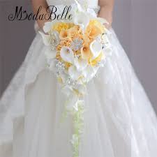 Fall autumn rustic burlap bride wedding bouquet orange brown sunflower groom. Modabelle Western Style Wedding Bouquet For Brides Crystal Flowers Bridal Bouquets Waterfall Brooch Buque De Noiva Artificial Aliexpress